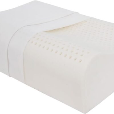 Natural Latex High-Profile Pillow, Slightly Firm Thickness for Cervical Support, Relieves Neck and Shoulder Pain, Height Design for Taller/Larger Body Frames(23.6" Lx15.7 Wx(4.7/5.5") H)