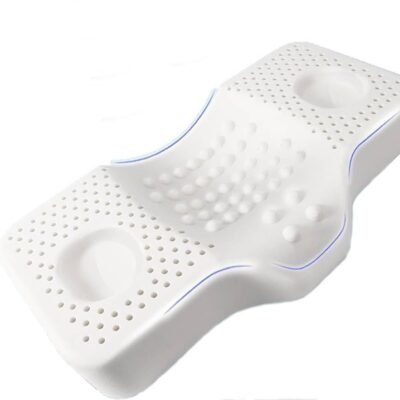 100% Natural Premium Latex Pillow,Memory Emulsion Pillow, Neck Contour Cervical Ortho Pillow for Sleeping Side Back Stomach Sleeper, Ergonomic Bed Pillow for Neck Pain，Import from Thailand