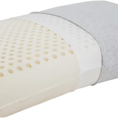 Latex Foam Pillow-Standard Tall,Adult Pillows Sleeping Firm,with Removable Breathable Cotton Cover,High Profile Rubber Pillow for Side Back Sleeper, Release Neck Pressure (25.5"×17.7"×5.9")