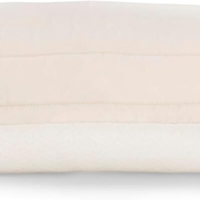 2-in-1 Organic Latex Pillow -  Bed Pillow with Quilted & Stretchy Sides - Luxury Pillow with Adjustable Fill for Comfortable Sleeping, Back Support and Neck Pain Relief