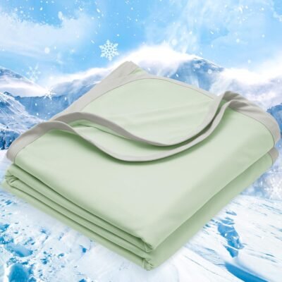 Cooling Blanket for Hot Sleepers  Size,  with  Cooling, Summer Blanket Absorbs Heat to Keep Cool All Night for Night Sweats (Green, 108''x90'')