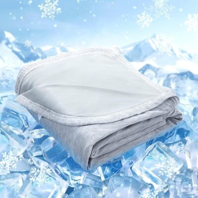Cooling Blankets for Hot Sleepers, Ice Blanket Keep Cool for Night Sweats, Cooling Blankets for Bed Breathable Blanket Cooling Summer Blanket for Bed, Grey(79x86 Inch)