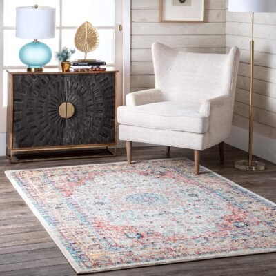 Paisley Vintage Persian Area Rug, 4' x 6', Verona Gold